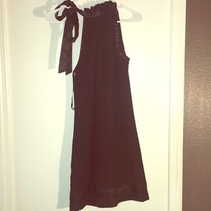 Elegant simple black dress ties around the neck